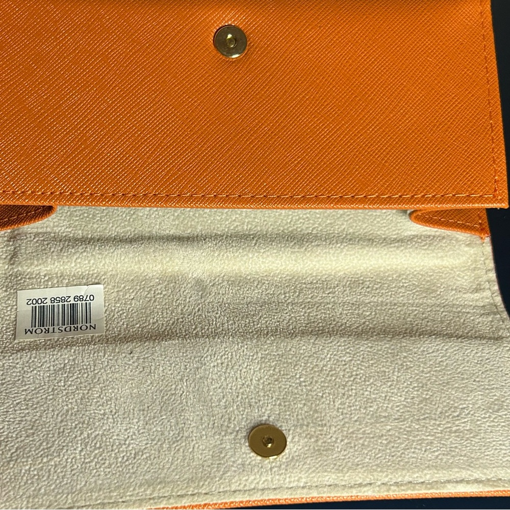 Tory Burch Orange Leather Eyewear Case, Eyeglasses or Sunglasses - Picture 7 of 7